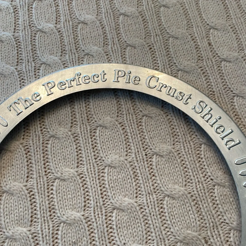 VTG Tin Perfect Pie Crust Shield Set of 2 MCM Kitchen Utensil 10.5” in diameter